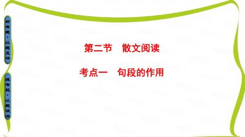 2017高考语文(浙江专版)二轮复习与策略(课件) 高考第2大题 (二) 第2节 考点1 句段的作用