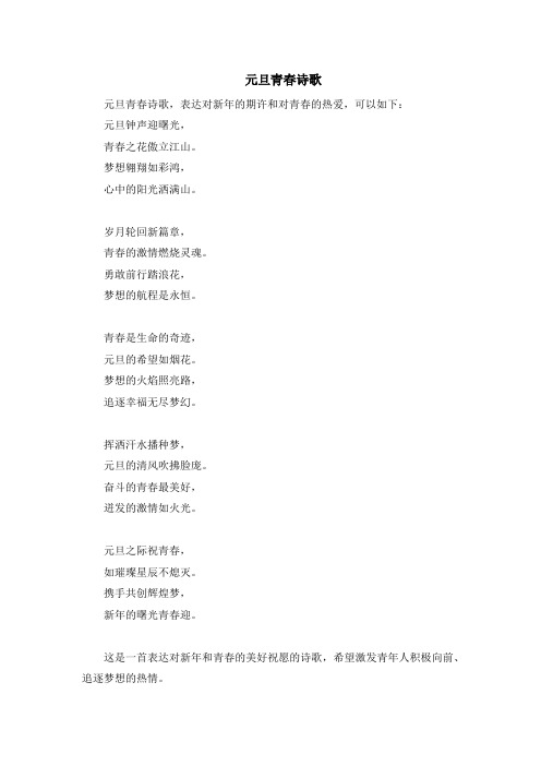 元旦青春诗歌