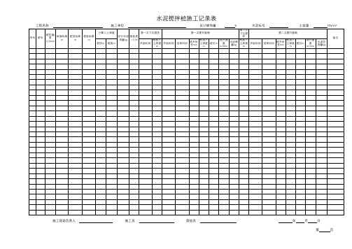 MC劲性复合桩水泥搅拌桩施工记录表(四搅两喷)