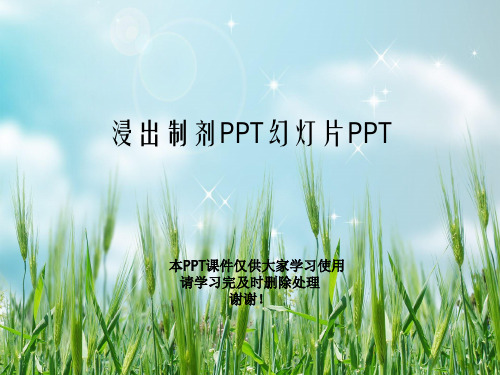 浸出制剂PPT幻灯片PPT