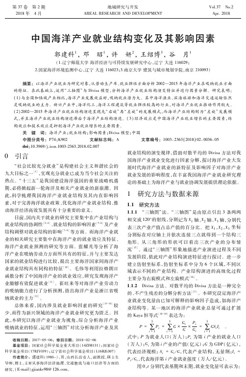 中国海洋产业就业结构变化及其影响因素