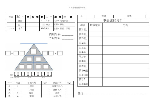 1.生命密码分析表