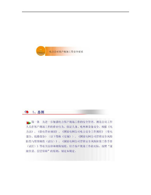 电力公司客户现场工作安全要求.