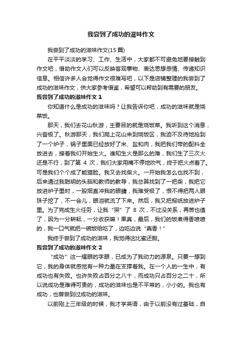 我尝到了成功的滋味作文