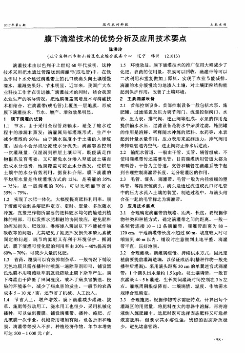 膜下滴灌技术的优势分析及应用技术要点