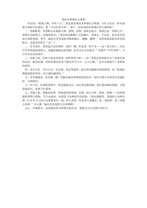 调动多种感官去观察