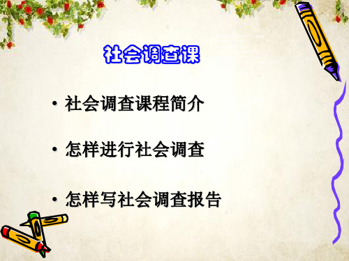 社会调查报告课件(PPT 60页)