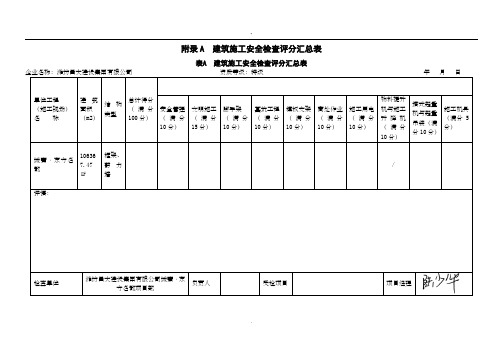 新标准建筑施工安全检查评分表全套