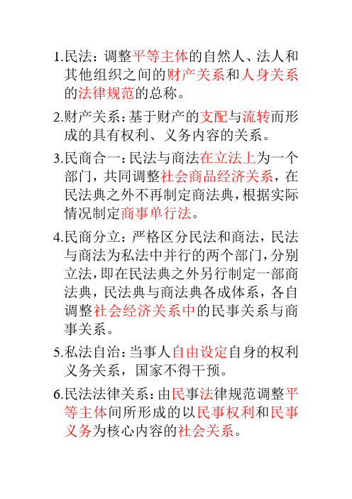 民法名词解释