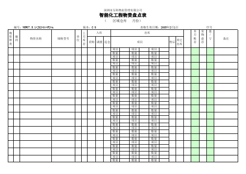 【Excel表格】智能化工程物资盘点表