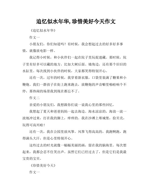 追忆似水年华,珍惜美好今天作文