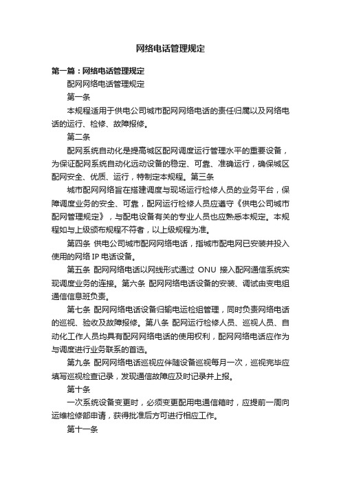 网络电话管理规定