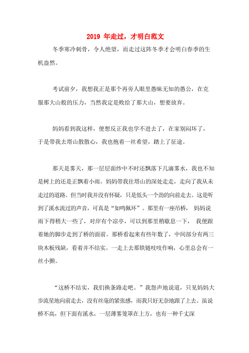 2019年走过,才明白范文