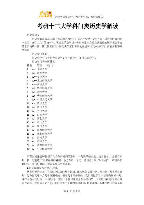 考研十三大学科门类历史学解读
