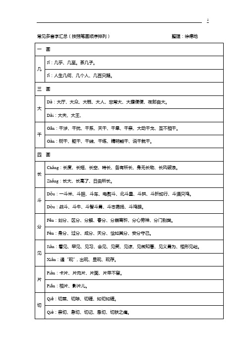 常见多音字汇总讲解