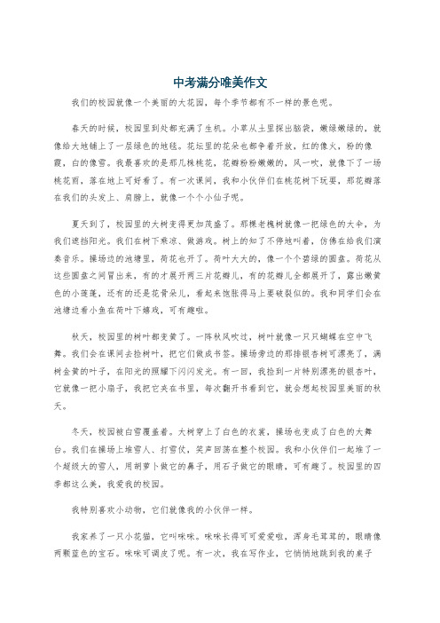 中考满分唯美作文