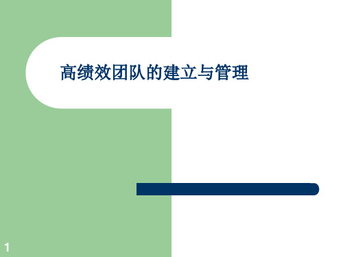 高绩效团队的建立与管理课件