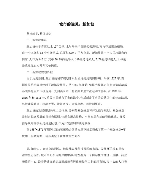 城市的远见,新加坡