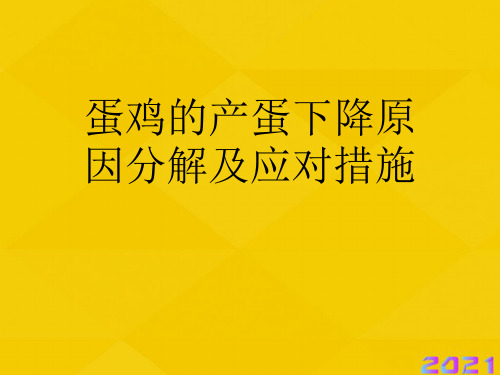 蛋鸡的产蛋下降原因分解及应对措施优秀文档