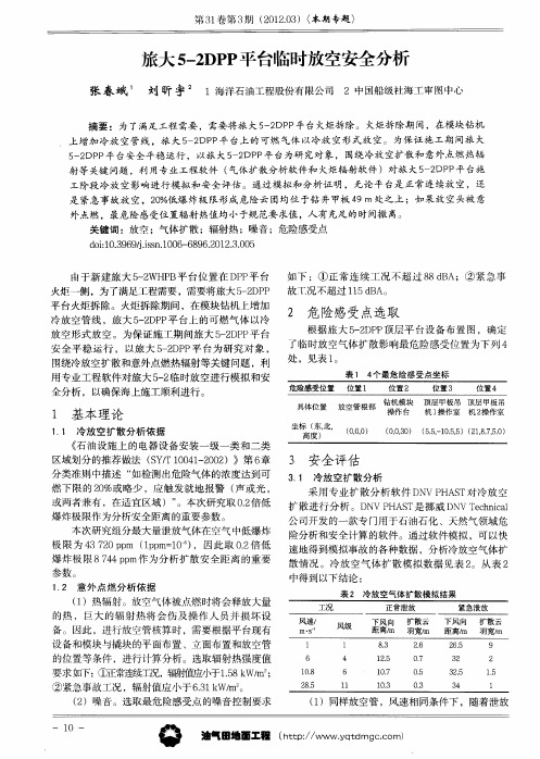 旅大5—2DPP平台临时放空安全分析