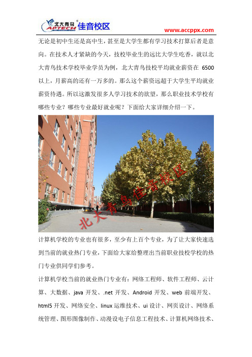 北京计算机学校有哪些好专业