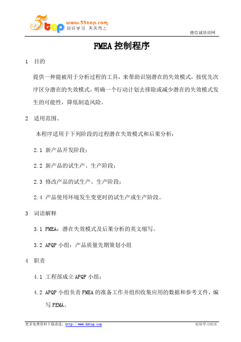 FMEA控制程序