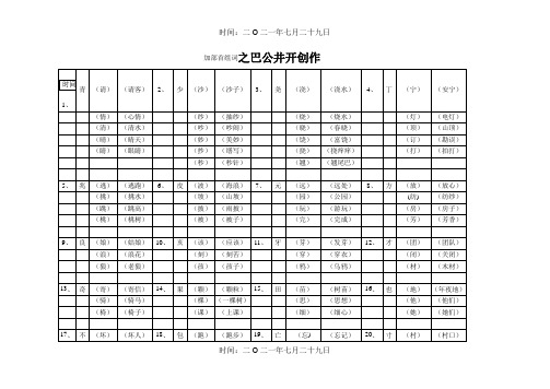 语文一年级加偏旁组字再组词
