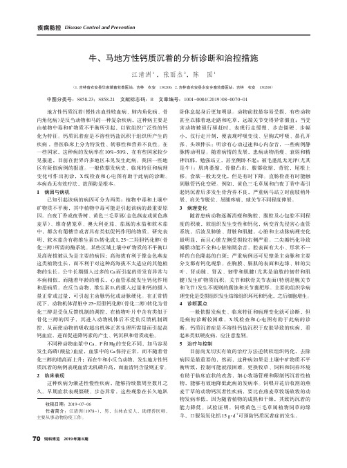 牛、马地方性钙质沉着的分析诊断和治控措施