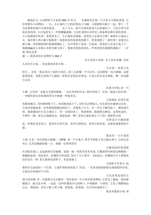 小动物智斗大老虎(300字)作文