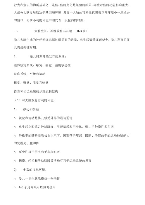 大脑发展规律
