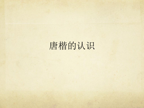唐楷的认识PPT课件