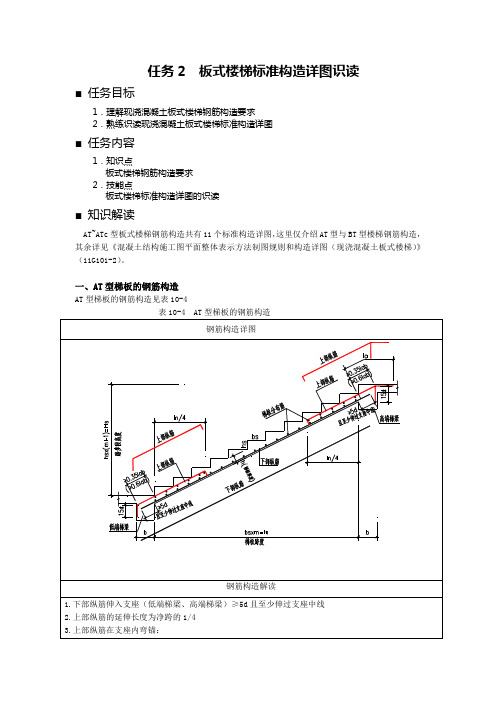 建筑力学与识图任务2  板式楼梯标准构造详图识读