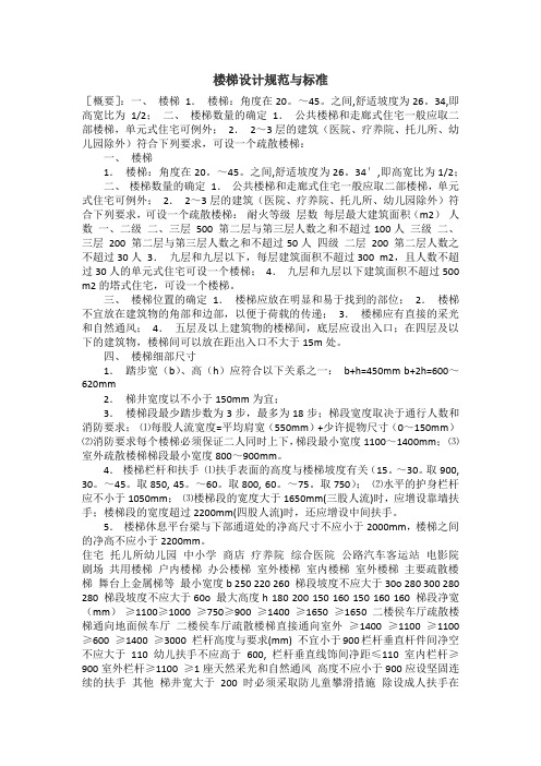 楼梯设计规范与标准