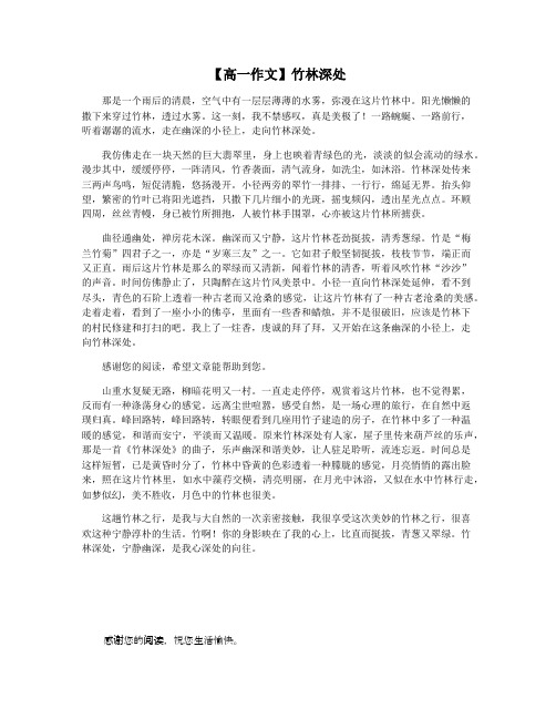 【高一作文】竹林深处