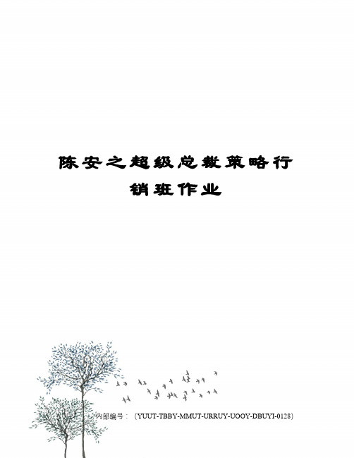 陈安之超级总裁策略行销班作业修订稿