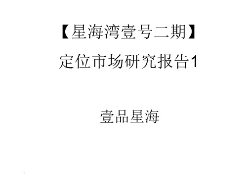 星海湾壹号二期定位市场研究报告3壹品星海精品PPT课件