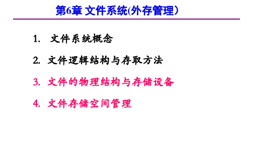 操作系统原理-第六章文件系统