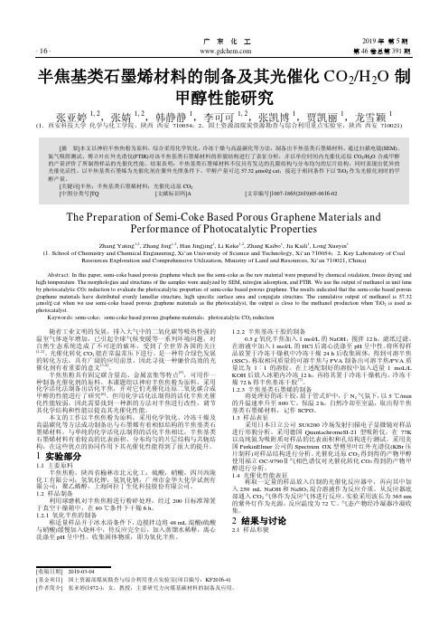 半焦基类石墨烯材料的制备及其光催化CO2H2O制甲醇性能研究