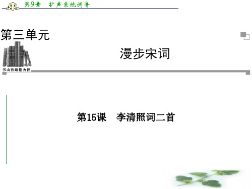 粤教语文选修1课件(唐诗宋词元散曲选读)：第15课 李清照词二首