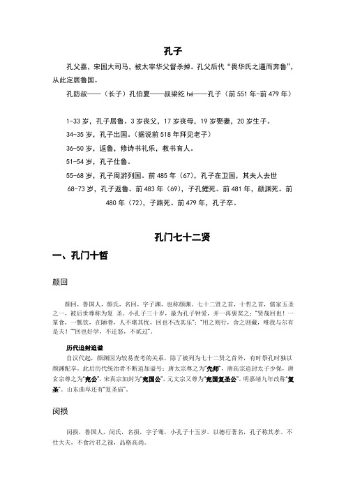 孔门七十二贤