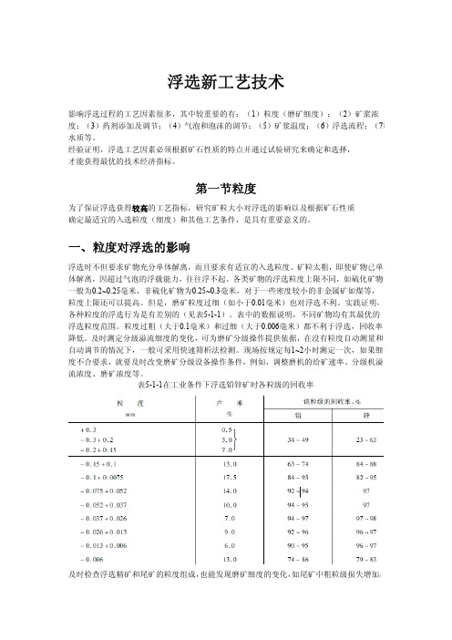 浮选新工艺技术