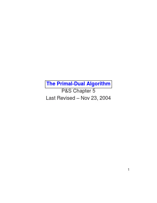 The Primal-Dual Algorithm(原始对偶优化算法)