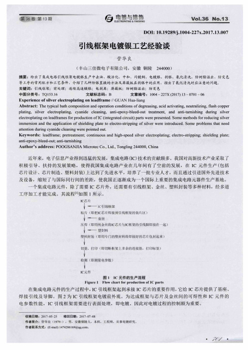 引线框架电镀银工艺经验谈
