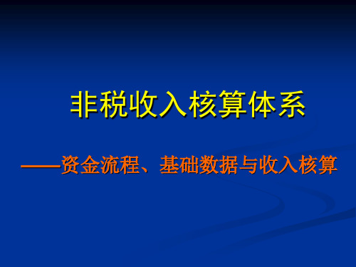 非税收入核算体系