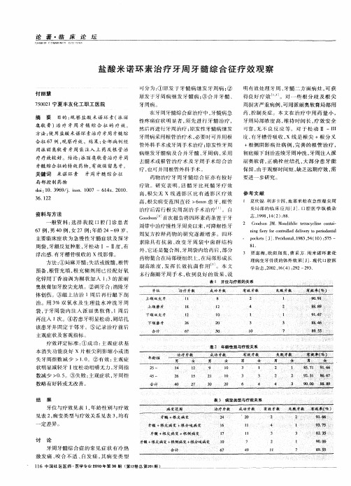 盐酸米诺环素治疗牙周牙髓综合征疗效观察