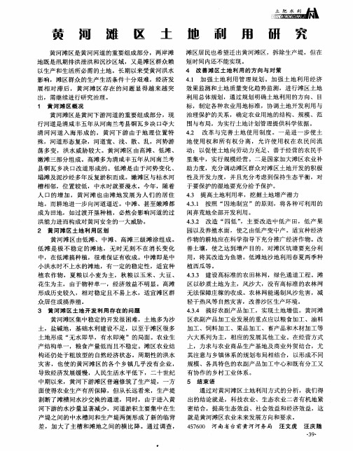 黄河滩区土地利用研究