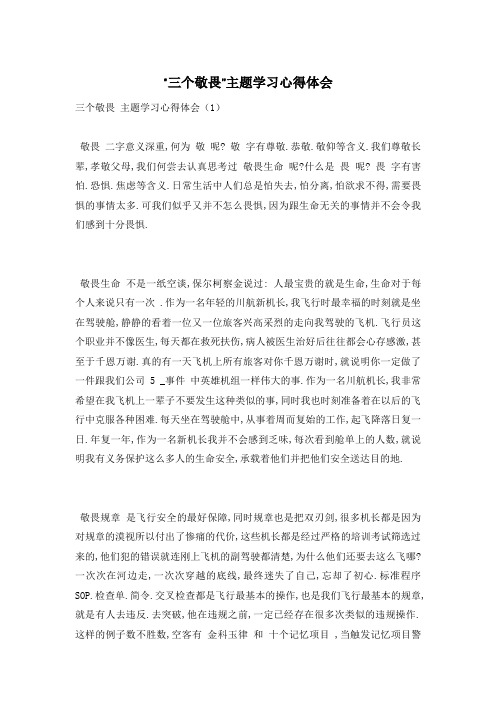 “三个敬畏”主题学习心得体会