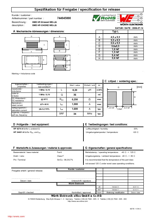 744045008;中文规格书,Datasheet资料