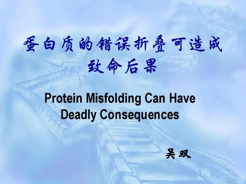 蛋白质的错误折叠可造成致命后果