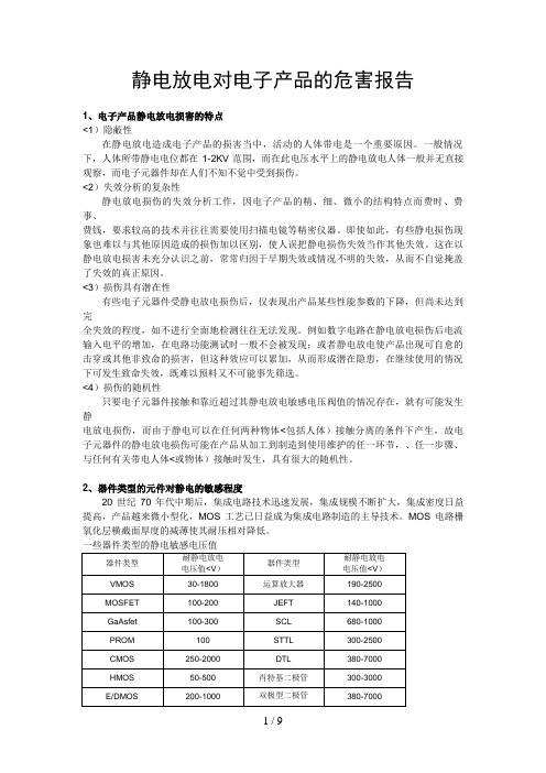 静电放电对电子产品的危害分析方案